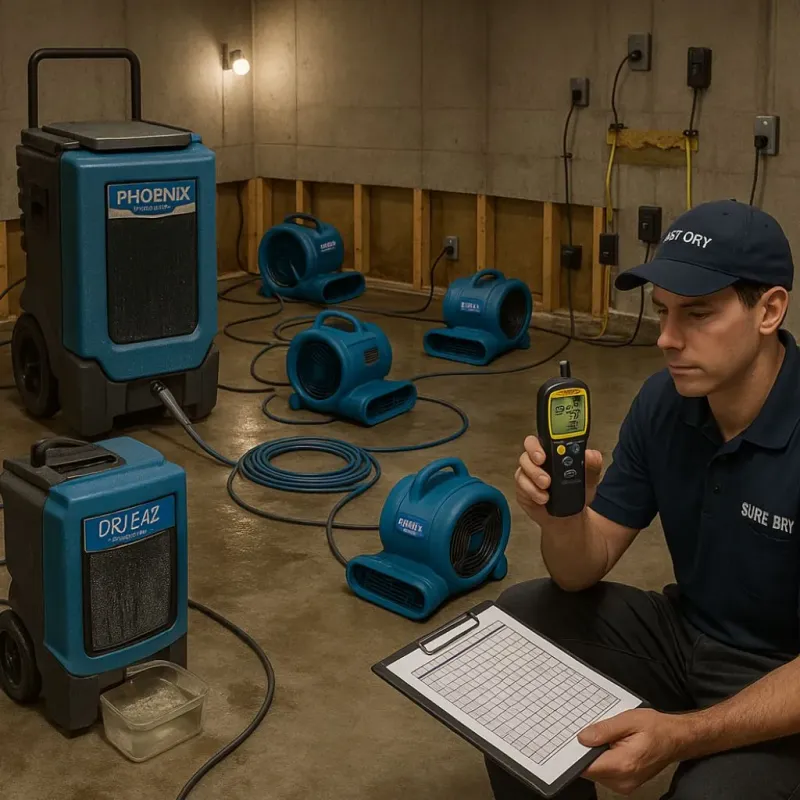 Structural Drying and Dehumidification process in Lanai City, HI